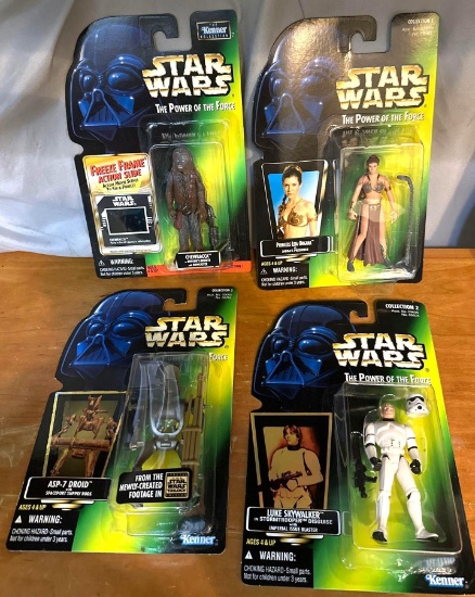 4 NEW In package 1990's Star Wars Action Figures