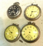 4 Old Pocket Watches for Parts
