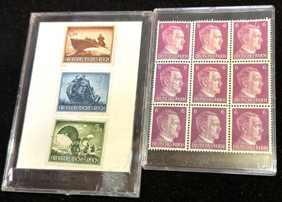 Framed of 12 German Postage Stamps