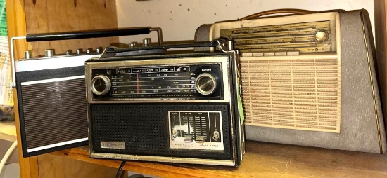 3 Vintage and Antique Radios- Radionette, Solid State Hitachi etc