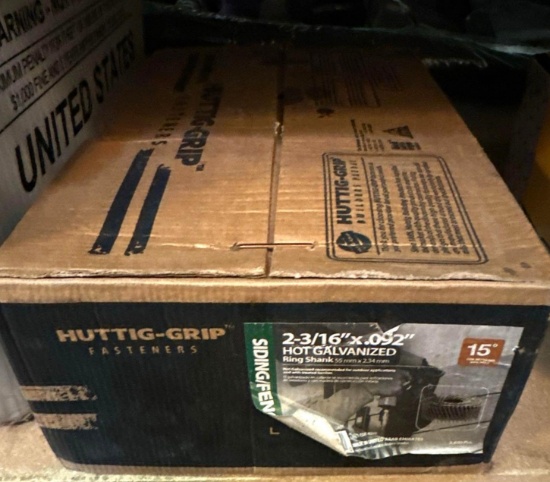 New Case of Huttig-Grip 2 3/16x .092 Ring Shank Nails
