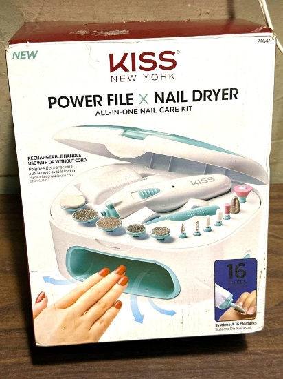 New Kiss Power File X Nail Dryer- All In One Nail Care Kit