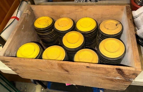 Wood Crate Full of Clay Birds