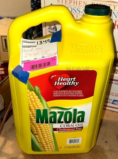 Brand New 2 1/2 Gal Corn Oil- In Date