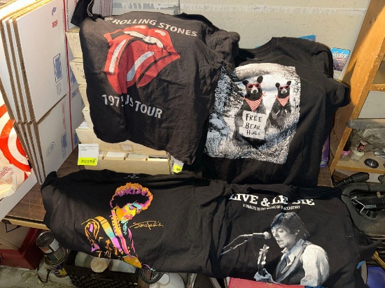 4 T-Shirts- Rolling Stones, Jimi Hendrix etc