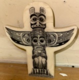 Northwest Coast Totem Pole Bear and Eagle From Alaska