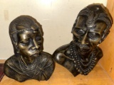 2 Heavy African Sculptures signed and Dated 2004- 13