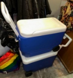 2 Rolling Igloo Coolers
