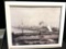 Rare Framed Original Photo of Seattle Docks with Steam Boat Ferries- 19th cent or early 20th cent