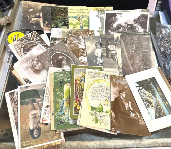 40 Vintage post cards some with stamps