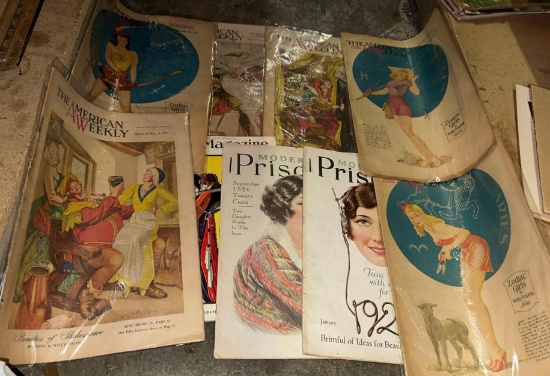 6 American Weekly Magazines 1940's-1950's and 2 Modern Priscilla Magazine 1926 & 1928