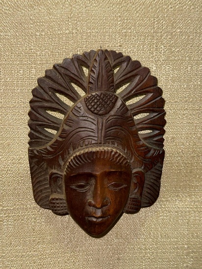 Framed Bali Wood Carving 14" x 11"
