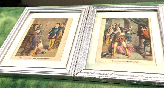 2 Framed Original Antique Prints