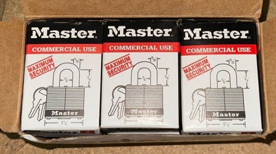 6 NIB Master Lock Commercial Locks with Keys