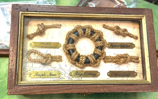 Nautica Box with 5 Different Types of Knots 5 Names on Brass Plaque
