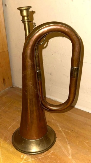 Vintage Copper and Brass Bugle from India