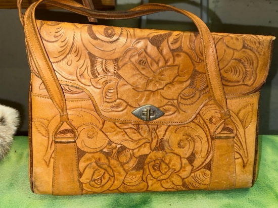 Vintage Hand tooled Leather purse