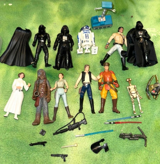 Group of 1990's Star Wars Action figures and accessories