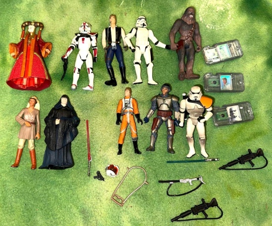 Group of 1990's Star Wars Action figures and accessories