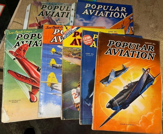 7 Copies of Popular Aviation Magazines 1930's & 1940's