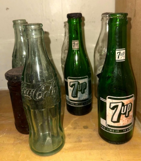 6 Vintage Glass Bottles
