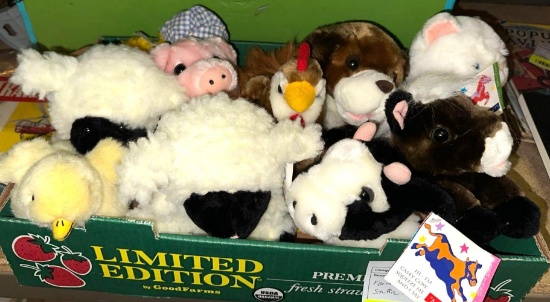 Group of Farm Animal Stuffed animals