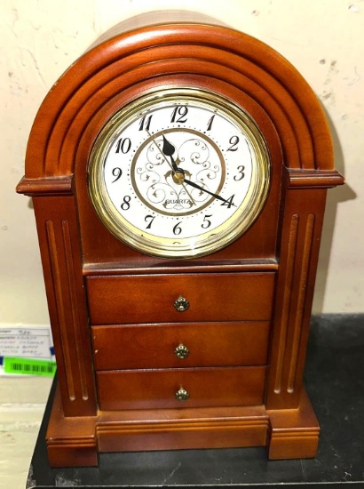 Boudoir Clock with Jewelry Drawers- clock works 13" tall