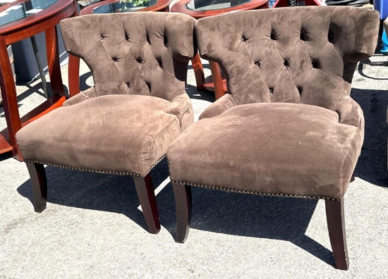 2 Upholstered Wing Back Chairs