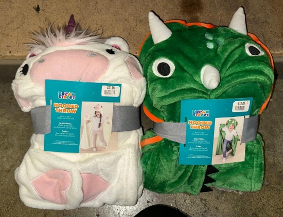 2 New w/tags Hooded Children's Blankets