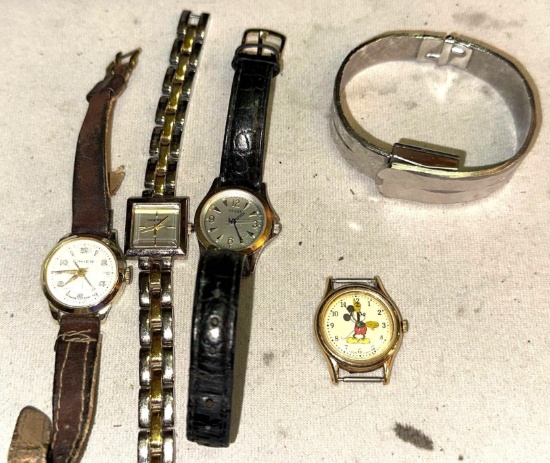 5 Watches- Hawthorne, Guess, Nine West, Mickey and Cimler