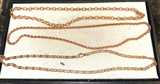 3 Vintage Copper Necklaces