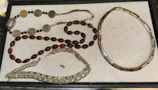 4 Necklaces - 1 has Sterling Clasp