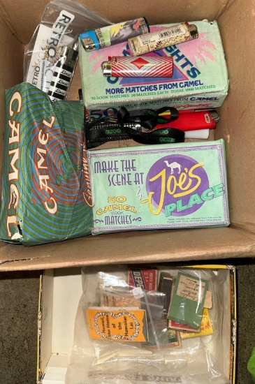 Vintage Boxes of Matches and Modern Lighters