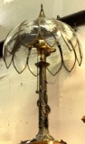 Antique Lamp with pretty glass with Etched Shade- 22