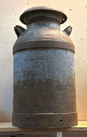 Old Metal Milk Jug 24" tall