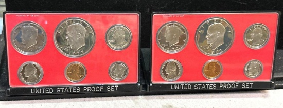 2 United States Proof Coin Sets 1977
