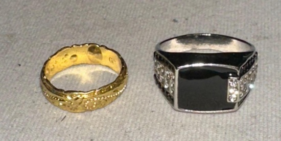 men's Black Onyx ring size 12 and Women's Ring size 7