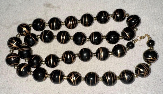 Mid Century Hand painted Necklace