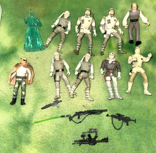 Group of 1990's Star Wars Action figures and accessories