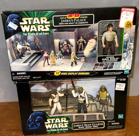 2 NIB 1998 Star Wars Jabba's Palace and Jabba's Skiff Guards