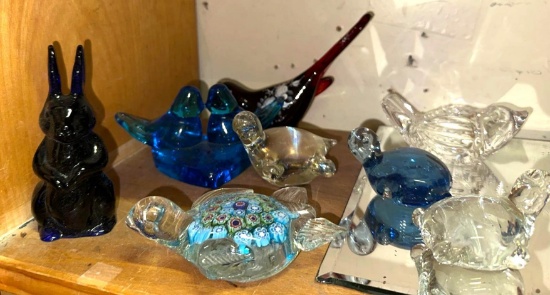 Lot of Blown Glass Animals