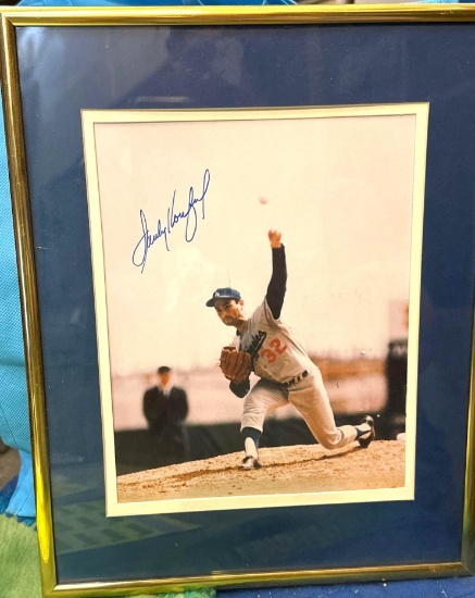 Framed Sandy Koufax Autograph Photo with COA