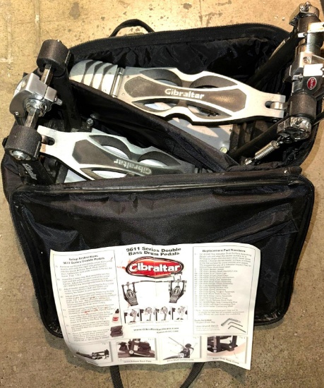 Gibraltar 9611 Series Double Bass Drum Pedals-pair in carrying case