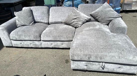 Sofa with Chaise Lounge (Lifts up for Storage)- In good Condition