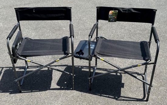 2 Ozark Trail Camping Chairs with side tables