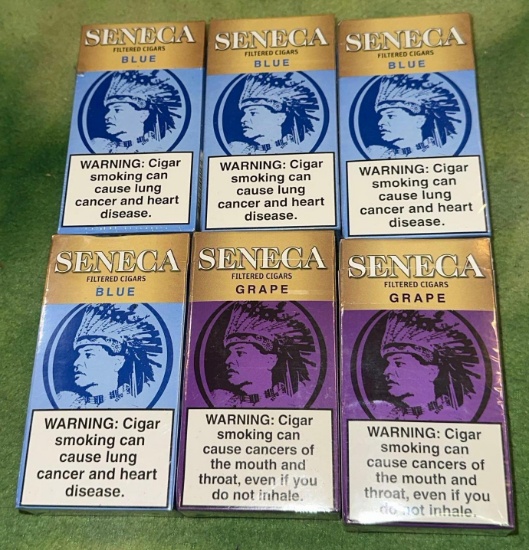 6 New/Sealed Packs of Seneca Filtered Cigars