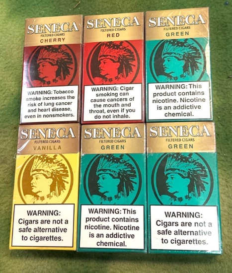 6 New/Sealed Packs of Seneca Filtered Cigars