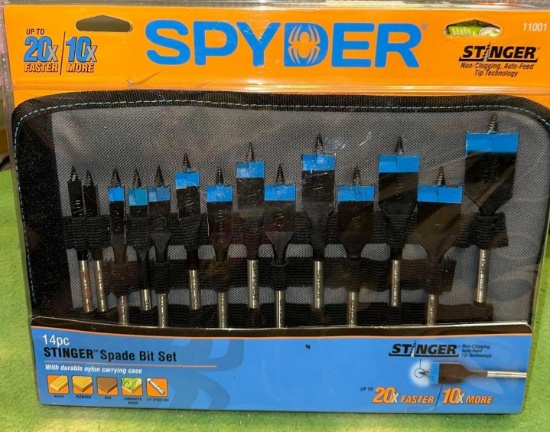 New 14pc Spyder Spade Bit Set