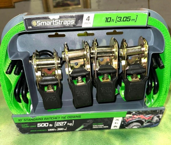 New 4pk Ratchet Tie Downs by Smart Straps
