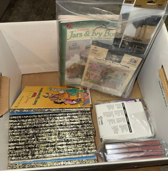 Collection of Little Golden Books, One Stroke Painting Books, Brushes and Billie Holiday cd set